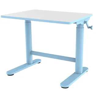 Spacetronik Kinderschreibtisch Höhenverstellbar Manuell 80x60 cm | Ergonomischer Kindertisch mit Kurbel, ab 6 Jahren, Verstellbar 49–70 cm, Abgerundete Ecken, Rucksackhaken