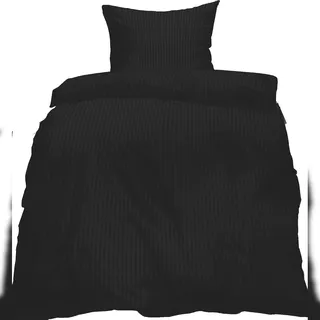 KH-Haushaltshandel Winter Wende Bettwäsche Uni Flanell Beige/Schwarz 135 x 200 cm + 80 x 80 cm