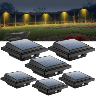 Coisini LED Dachrinnenleuchte 6Stück 40LEDs Dachrinnen Solarleuchten Wegeleuchte für Haus, Zaun, Bewegungsmelder