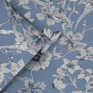 Laura Ashley Vliestapete Midnight Blue 10mx52cm