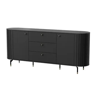 Sideboard  Zante , schwarz , Maße (cm): B: 190 H: 81
