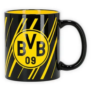 BVB MERCHANDISING Tasse Tasse Streifen, Keramik gelb|schwarz