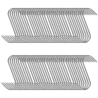 BlingBin S-Haken Fleischerhaken Edelstahl Grillhaken Räucherhaken, Hähnchen Rippen Räuchern Jagd, (1er Set, 80-St., 80tlg), Hängehaken Küchenhaken für Küche, Fleischverarbeitung (15cm) silberfarben