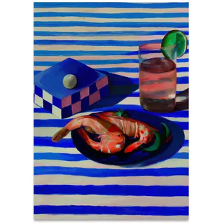 Paper Collective - Shrimp Stripes Poster, 70 x 100 cm