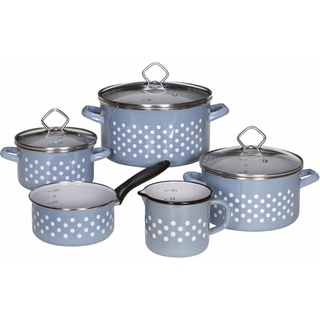 Krüger Topf-Set »Dresden«, Emaille (Set, 9-tlg), Induktion blau