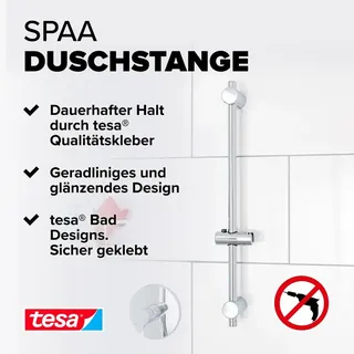 Tesa SPAA Duschstange, Klebstoff Chrom Metall