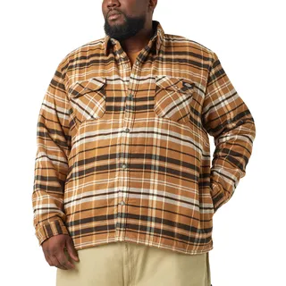 Dickies Herren-Flanell-Hemdjacke mit Sherpa-Futter W/Hydroshld, Braun Duck, 4XL - 4XL