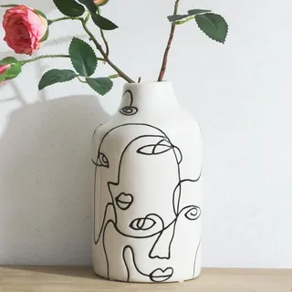 Abstrakte Keramische Vase für Haushaltsdekoration - Weiß