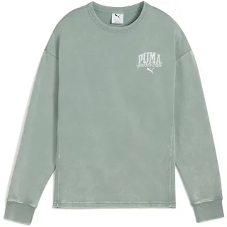 Puma Class Comfort Washed French Terry Crew Sweatshirt Damen 30 green moon L