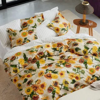 Gant Mako-Satin Bettwäsche Sunflower Print warm yellow Bettbezug einzeln 135x200 cm - gelb;grün