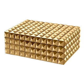Casa Padrino Luxus Schmuckschatulle / Schmuckkasten mit Deckel Gold 28 x 21 x H. 10 cm - Luxus Accessoires