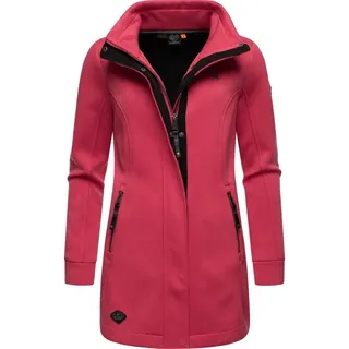 Ragwear Damen Leichter Sweat-Übergangsmantel lang windabweisendl mit hohem Kragen Letrice Bonded Raspberry Gr. M - M
