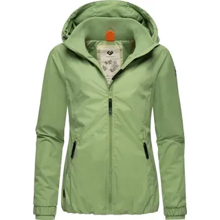 Ragwear Damen wasserdichte Übergangsjacke leichte Jacke kurz mit Kapuze Dizzie Intl Light Green24 Gr. M - M