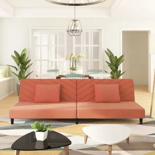 CLORIS Schlafsofa 2-Sitzer - mit 2 Kissen - Rosa Samt - Ecksofas LL0000254789 - Rosa
