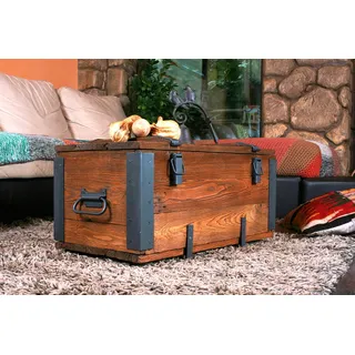 Handgefertigter Vintage Couchtisch Truhe Beistelltisch Sofatisch Holzmöbel Antik