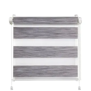Doppelrollo Klemmfix Click Doppelrollo 3 in 1 Stone kieselgrau, Clever-Kauf-24, ohne Bohren, Klemmfix grau 80 cm x 150 cm