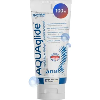 JOYDIVISION Original AQUAglide Anal 100 ml Gleitgel, Geruchsneutral, pH-optimiert & transparent, wasserbasiertes & kristallklares Gleitmittel, Für Latex-Kondome geeignet