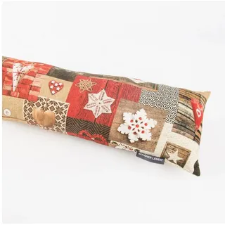 SCHÖNER LEBEN. Zugluftstopper Zugluftstopper Winter Herzen braun rot div Größen von SCHÖNER LEBEN, handmade braun|rot 15 cm x 110 cm x 15 cm