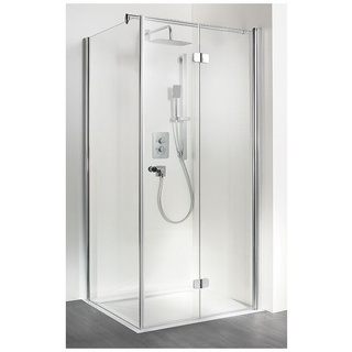 HSK Exklusiv Drehfalttür in Kombination mit einer Seitenwand, 100cm, 75cm, weiss