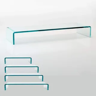 bijon TV Aufsatz Glas Bildschirm-Erhöhung | PC Monitor-Erhöhung, Schreibtisch-Aufsatz für Laptop Erhöhung, Monitor-Erhöhung | (B/T/H) 1000x300x130mm - klar