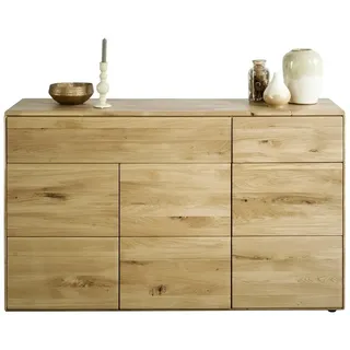 Lebenswert Sideboard KM-0662, 3 Türen, 2 Schübe, 2 Böden, Wildeiche massiv - 149x89x40cm (BxHxT) braun
