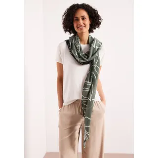 Halstuch STREET ONE, Damen, Gr. onesize, grün (bound grün), Web, 100% Baumwolle, gemustert, Modetücher, im dreieckigen Schnitt
