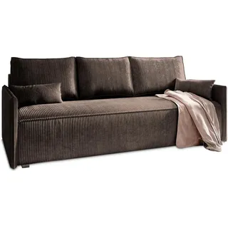 Masseno Bettsofa, Braun, Textil, 206x83x87 cm, Wohnzimmer, Sofas & Couches, Schlafsofas