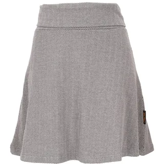 GURU SHOP Minirock aus Bio-Baumwolle, Boho Tellerrock, Jacquard Rock mit Fischgrätenmuster - Grau, Damen, Size:L - 40