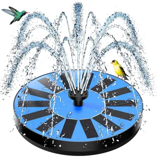 Springbrunnen Solar für Außen Klein, SZMP Solar Teichpumpe mit 7 Düsen & 4 Fixe Rohre Solar Wasserpumpe Solar schwimmender Fontäne Pumpe für Gartenteich Oder Springbrunnen Vogel-Bad Fisch Behälter