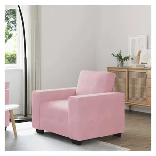 vidaXL Sessel vidaXL Samt 52 x 82 x 77 cm Rosa mit Kissen