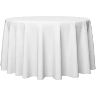 Runde Tischdecke Damast Weiß - 10 Größen | Elegante Tafeldecke für jeden Anlass - Ø 240 cm