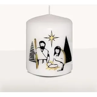 Wiedemann Kerzen Weihnachtskerze HL. Familie schwarz/Gold 60 x Ø 50 mm