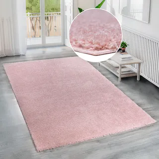 Hochflor-Teppich BRUNO BANANI "Shaggy Soft" Teppiche Gr. B/L: 200 cm x 200 cm, 30 mm, 1 St., rosa Esszimmerteppiche gewebt, Uni Farben, besonders weich und kuschelig