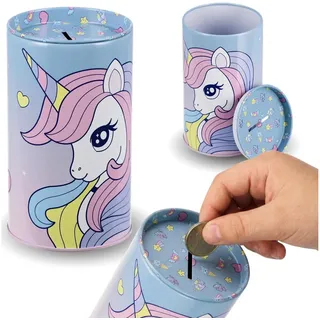 Sarcia.eu Spardose Einhorn-Spardose aus Metall für Mädchen, runde, zum Öffnen, 7,5x13 cm