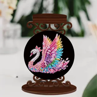 DCIDBEI Diamond Painting Kerzenhalter Kerzenteller Durchmesser 5cmDiamant Painting Kerzenstecker Stabkerzenhalter Candle Holder für Esszimmer Kamindekoration Kerzenleuchter Schwan