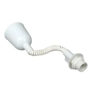 Kopp 212301005 Schnurpendel für Lampenschirm, E27, mit ausziehbarer Leitung 40cm bis 120cm, Farbe: weiß