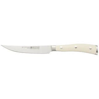 Wüsthof Steakmesser, Classic Ikon Crème (4096-6), 12 cm Klinge, geschmiedet, scharfes Fleischmesser, hochwertiges Design-Messer, weißer Griff