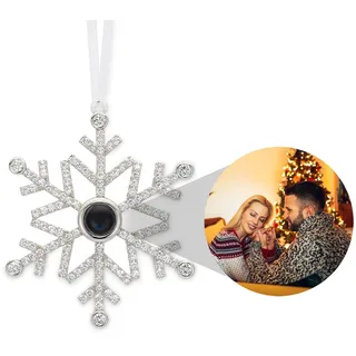 Personalisierte Foto Ornament für Weihnachtskugeln Personalisiert Weihnachtsbaumschmuck Bild Innen Hängende Schneeflocken Projektion Anhänger 2025 Neue Deko Weihnachten für Xmas Party Geschenk