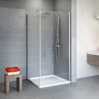 Schulte Alexa Style 2.0 Eckdusche mit Drehtür 90 x 90 cm EP32150601500261192