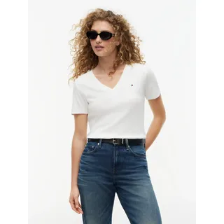 Tommy Hilfiger Slim Cody Kurzarm-T-Shirt Mit V-ausschnitt Nos Ecru M