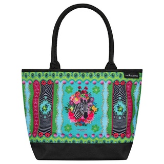 von Lilienfeld Handtasche VON LILIENFELD Handtasche Damen Kunst Motiv Eva Maria Nitsche: Zebra ́s Garden Shopper Maße L42 x H30 x T15 cm Strandtasche Henkeltasche Büro bunt
