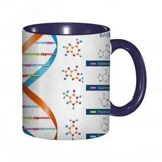 Tasse Keramik Wissenschaft DNA-Basen Chemie Biochemie Biotechnologie Wissenschaft Spirale Genetik.W Kaffeetassen Große 330ml Mit Henkel 100% Handbemalt Trinkgläser Mit Griff Personalisierte Geschenk