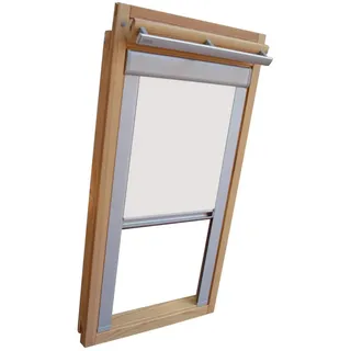 Verdunkelungsrollo THERMO Alu-Rückseite für VELUX Dachfenster TYP VL Y/VU Y/VKU - Y47 - Farbe Weiß - mit Aluminium Seitenschienen - KLICK Montage