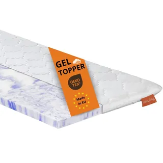 sleepling Gel Topper 80x200cm, Höhe 6 cm, Matratzentopper Gelschaum, orthopädische Matratzenauflage für alle Matratzen und Betten, Geltopper 80x200, Made in EU, Oeko-TEX