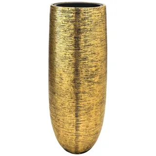 Flingora Bodenvase Lacey, mit Einsatz - Fiberglas - Indoor - Gold - Höhe 98 cm goldfarben Ø 38 cm x 98 cm