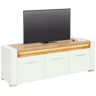 mömax Leonardo TV-Unterteil 159,80x56,50x45,00 cm Weiß Hochglanz Metall/MDF