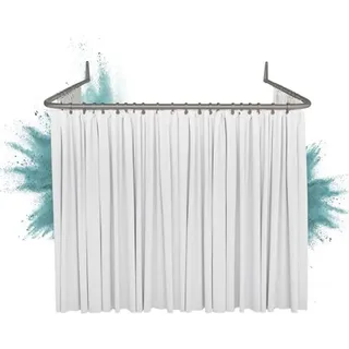 Erica Winkelstange Dusche 85x95x85 cm, Winkelstange Duschvorhang, Wandmontage ohne Deckenbefestigung - Grau glänzende Pulverbeschichteter Stahl - Grau