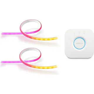 Set: Gradient Ambiance Lightstrip 2m + Gradient Ambiance Lightstrip Erweiterung 1m inkl. Hue Bridge - Weiß