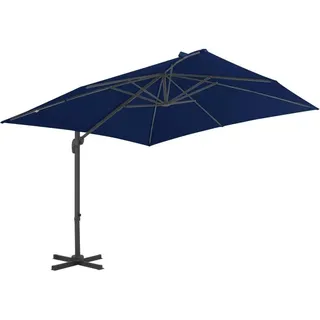 vidaXL Ampelschirm mit Aluminium-Mast 300 x 300 cm azurblau