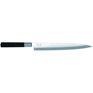 KAI Wasabi Black Yanagiba 24,0 cm Klingenlänge - rostfreier 6A/1K6 Edelstahl poliert 58 (±1) HRC - schwarzer Polyphropylen Griff - Suhsi Messer Sashimi Messer - Made in Japan